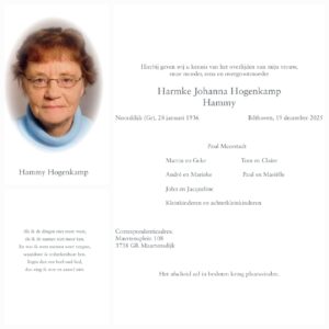 Overlijdensbericht Hammy